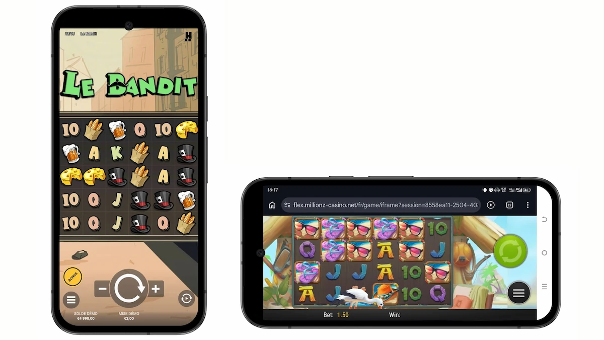 Interface mobile du casino Millionz pendant une session de machine a sous.